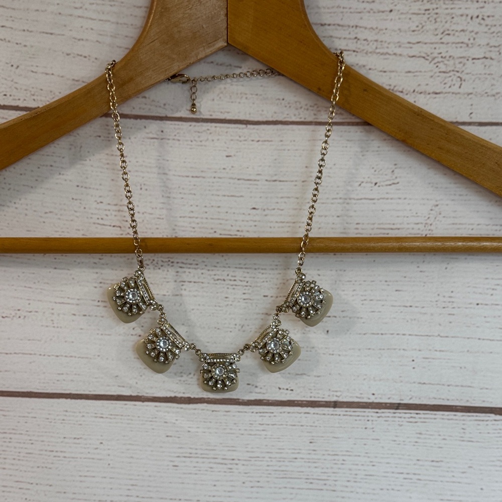 Piperlime Gold Necklace with sparkly details-  statement necklace 21"